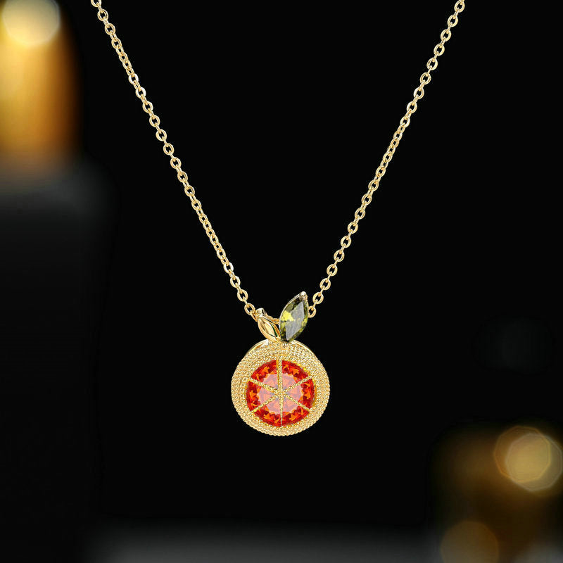 Summer Super Fairy Sweet Temperament Girlish Heart Fresh Fruit Lemon Necklaces