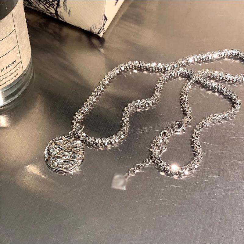 Feuille d'étain de luxe pour femmes, ronde et brillante, pour colliers à la mode