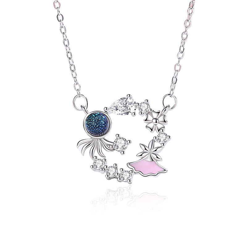 Female Korean Dopamine Ornament Octopus You Quilt Necklaces