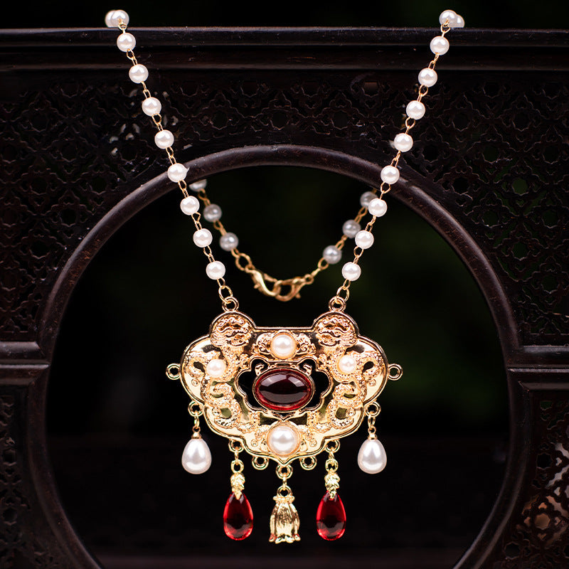 Damenaccessoires Sicherheitsschloss im antiken Stil mit Halsketten