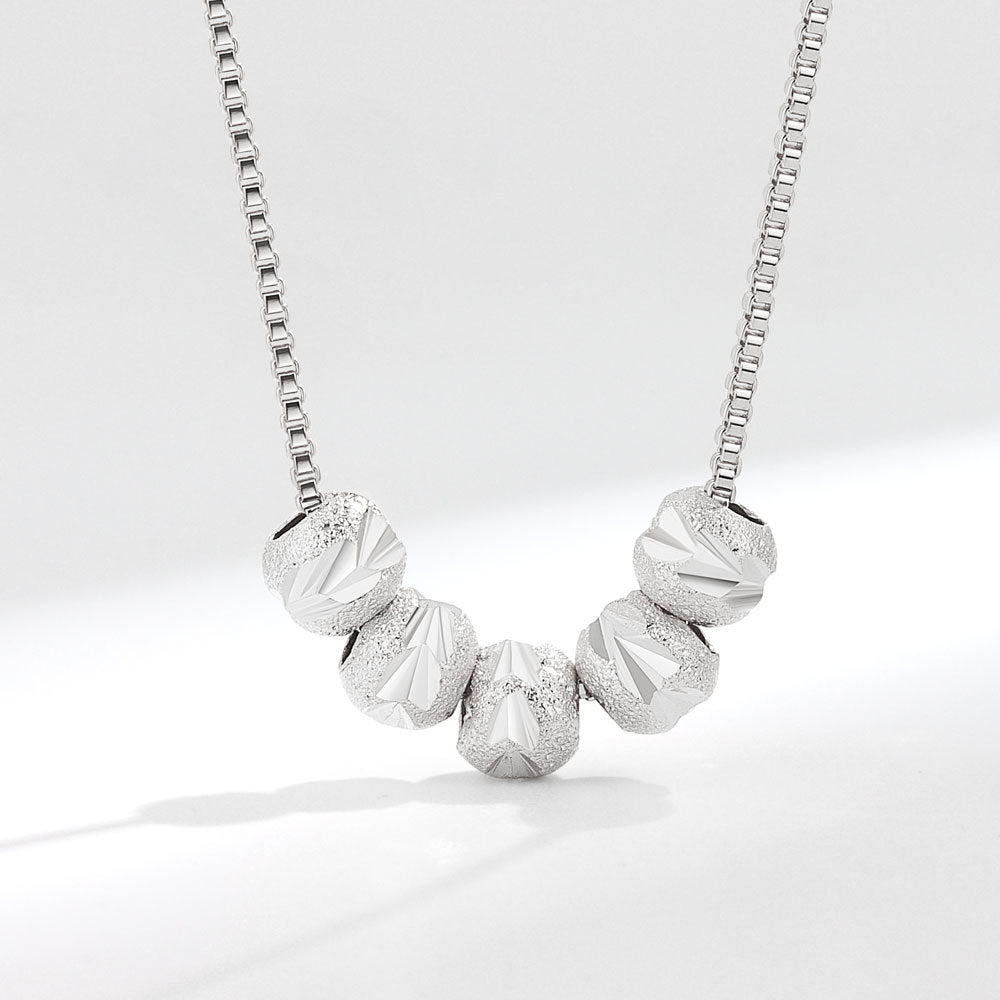 Five Blessings Carven Design Lucky Beads Clavicle Chain Necklaces