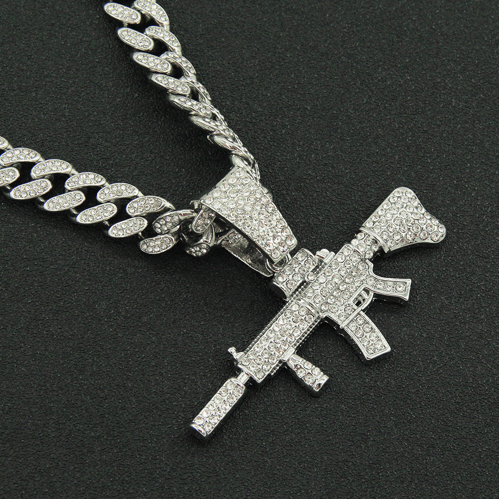 Pendentif pistolet tridimensionnel pour hommes, colliers dominateurs cubains Cool