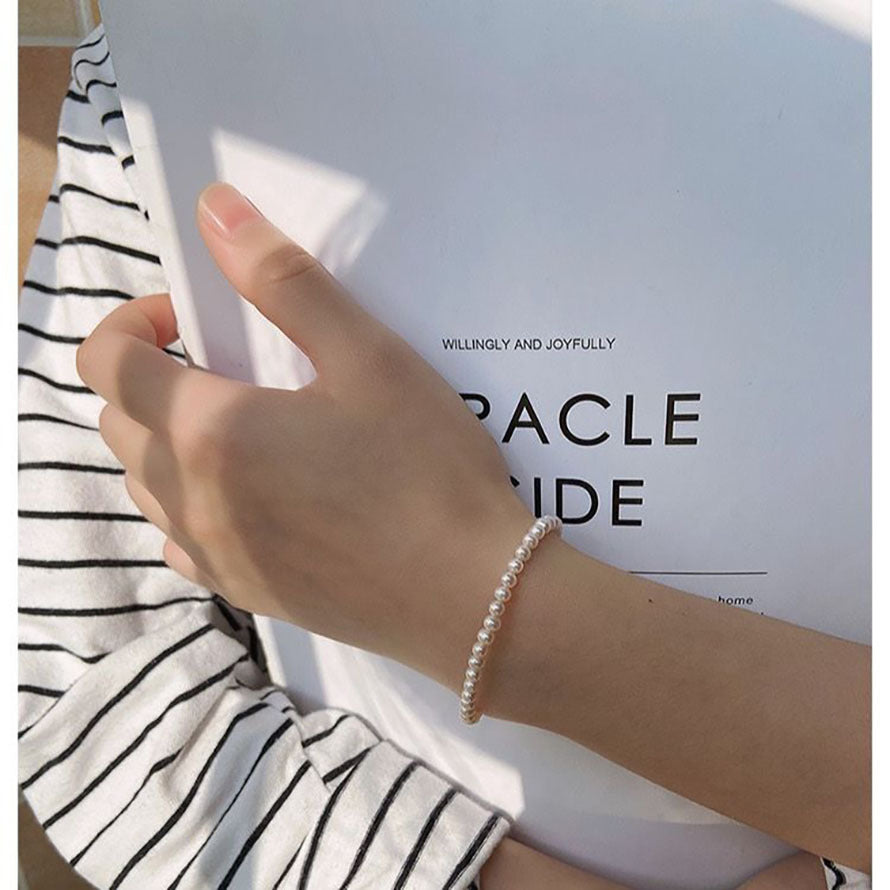Women's Pearl Style Twin Minimalist Design Hand Bracelets