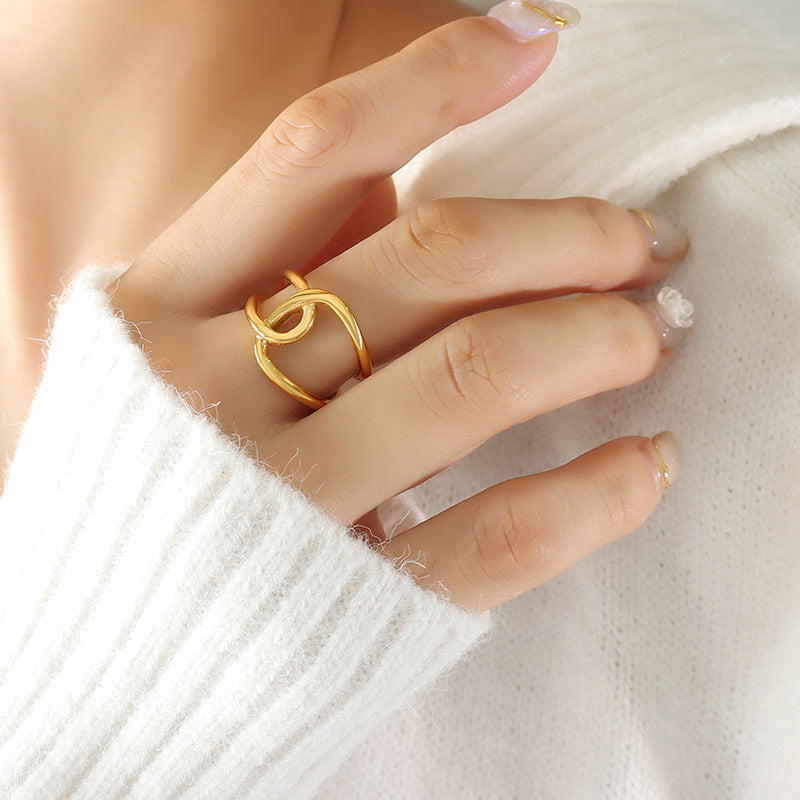 Chain Twist Open Gifts Index Finger Titanium Ring