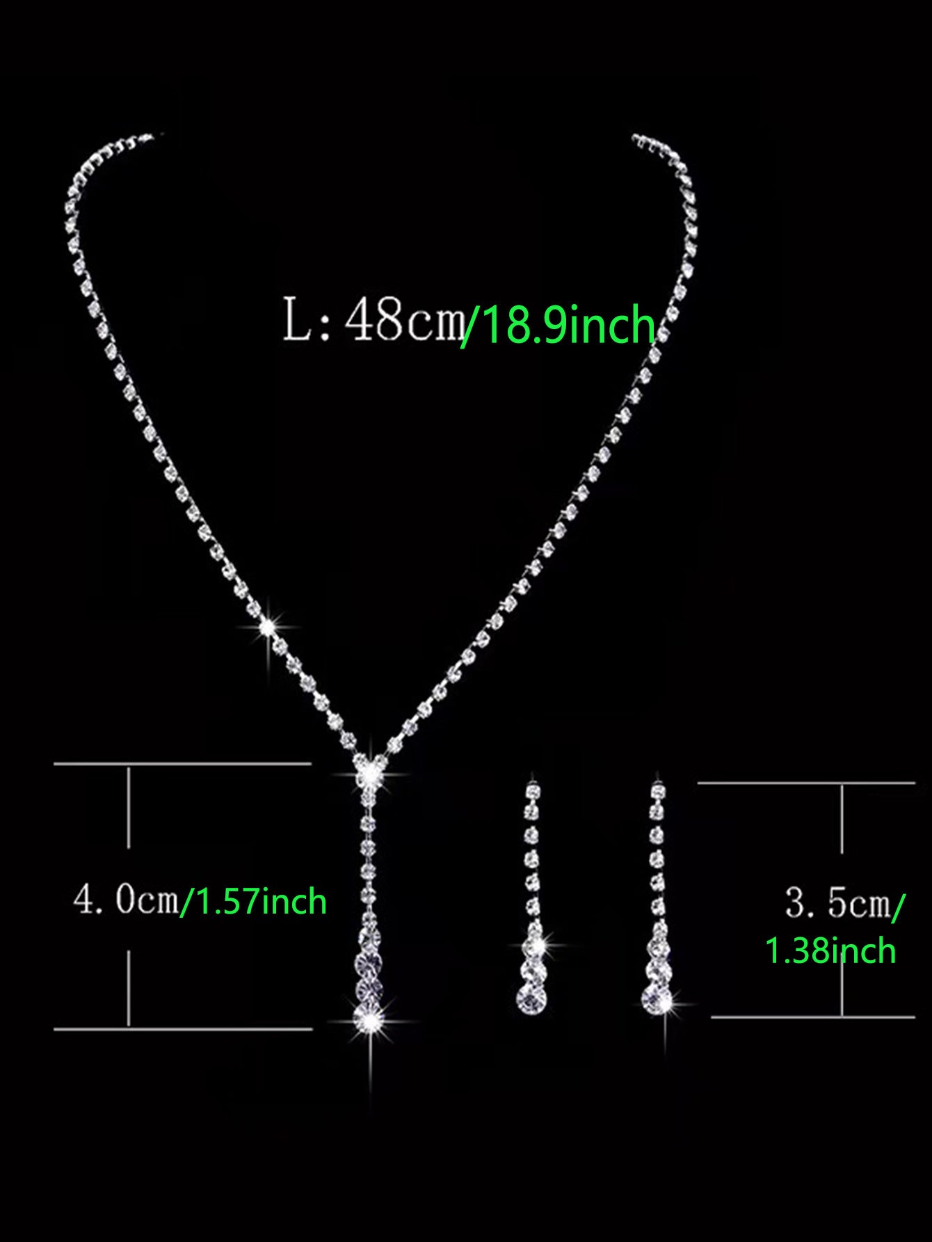 Korean Style Claw Chain Rhinestone Wedding Bridal Eardrop Necklaces