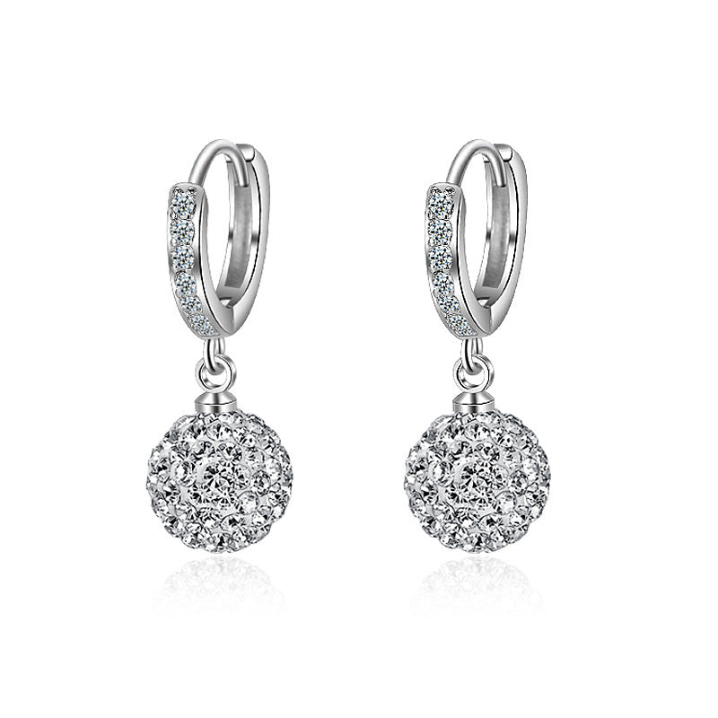 Women's Rhinestone Ball Korean Fashion Diamond Ear Earrings