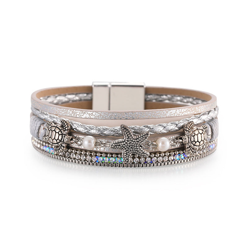Style Small Starfish Design Turtle Decoration Bracelet