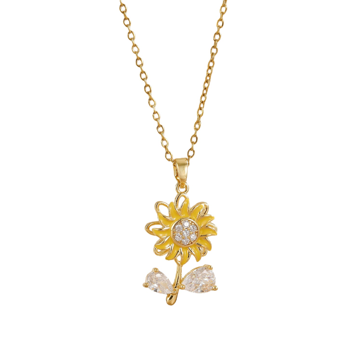 Women's Rotating Flower Fashion High Sense Live Necklace