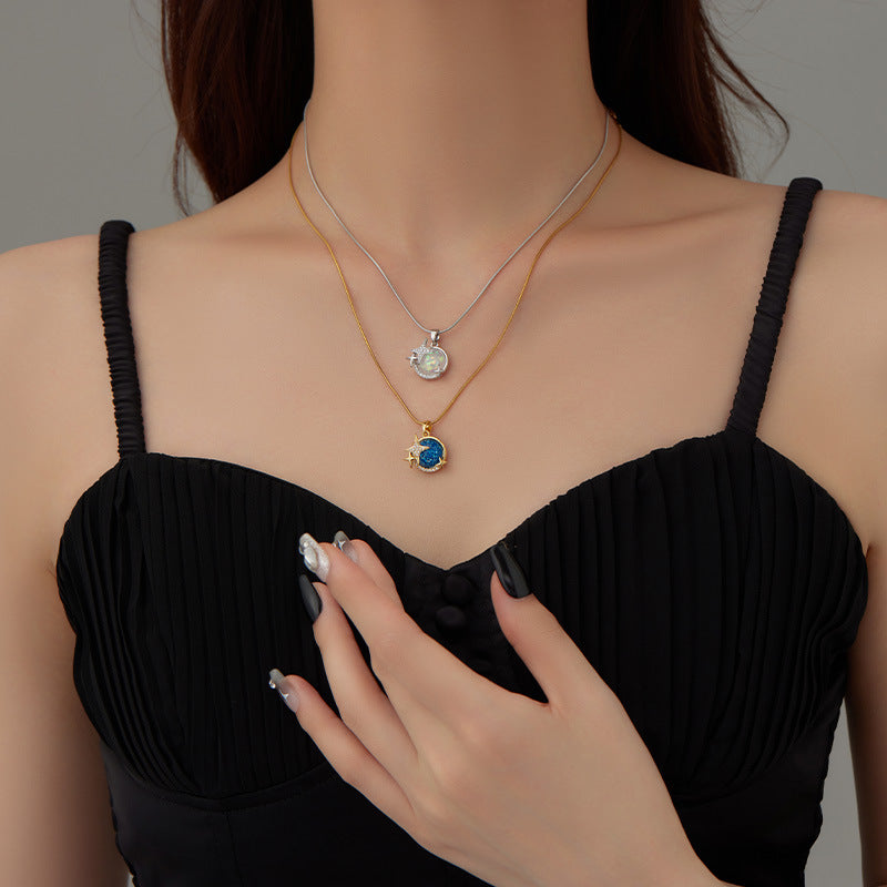 Broadcast Fashion Star Sea Titanium Steel Necklaces