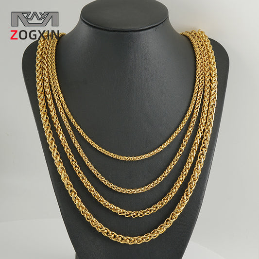 Steel Gold Keel Chain Pendant Finished Necklaces