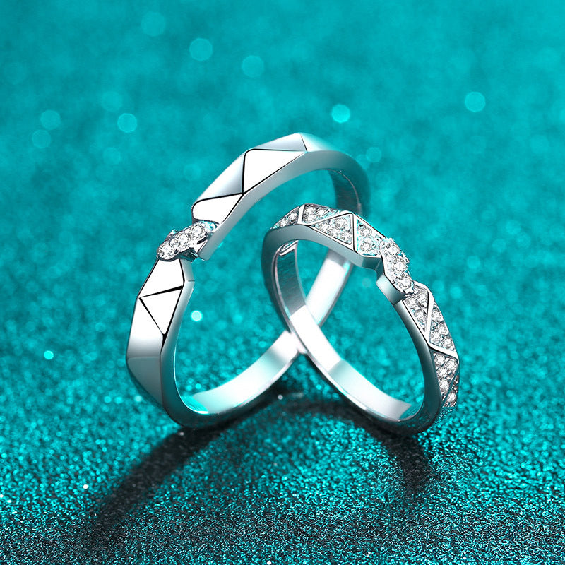 Bagues de mariage plaquées or simples Sier Moissanite