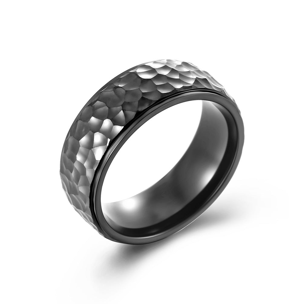 Pattern Moon Pit Titanium Steel Male And Rings