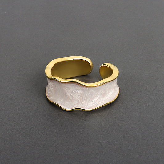 Glazed Resin Female Personality Simple Cold Rings