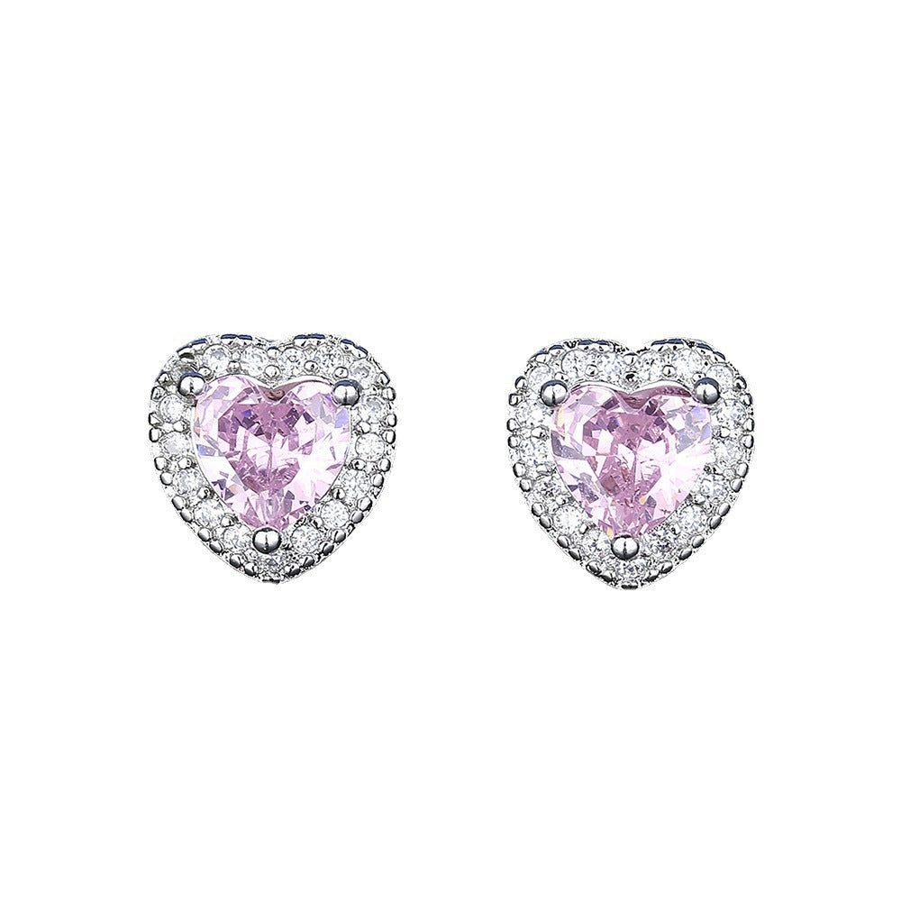 Women's Crystal Zircon Suit Fashion Love Heart-shaped Ring