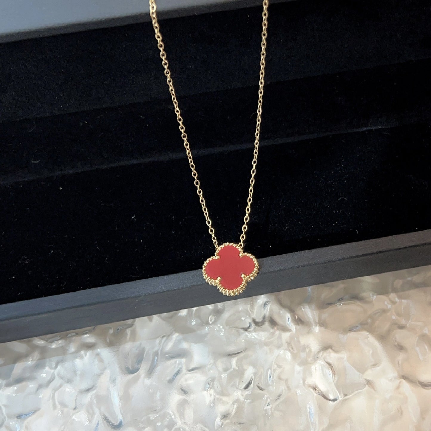 Colliers de trèfle fritillaire naturel de luxe léger et exquis en Zircon