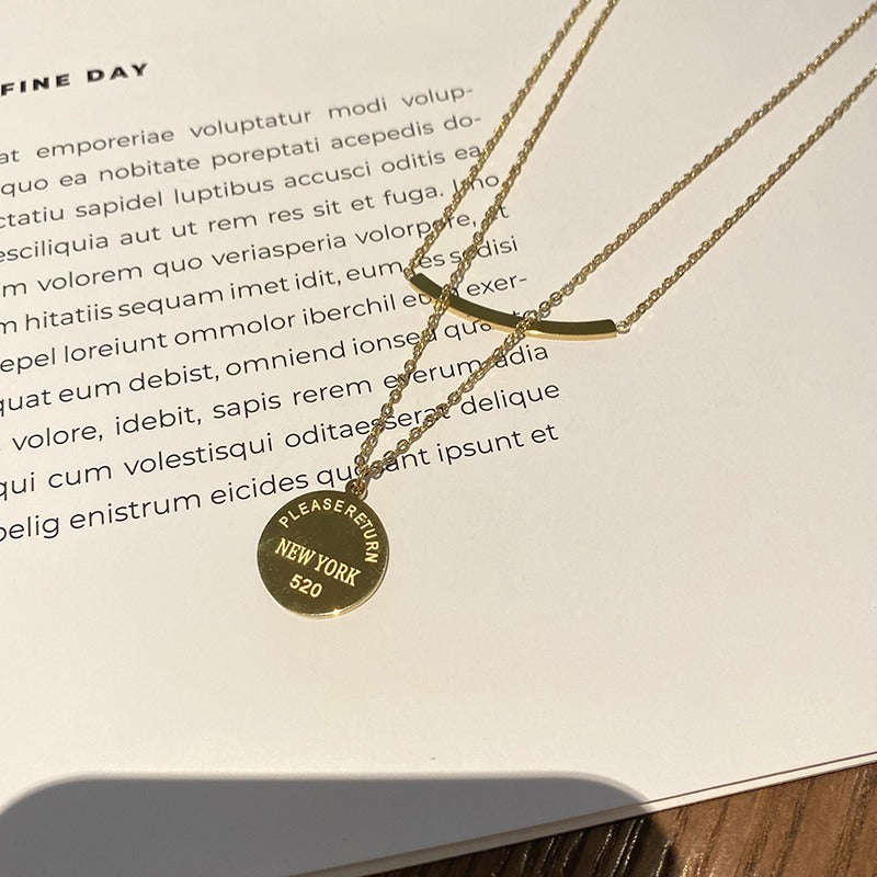 Round Female Niche Design Titanium Steel Clavicle Necklaces