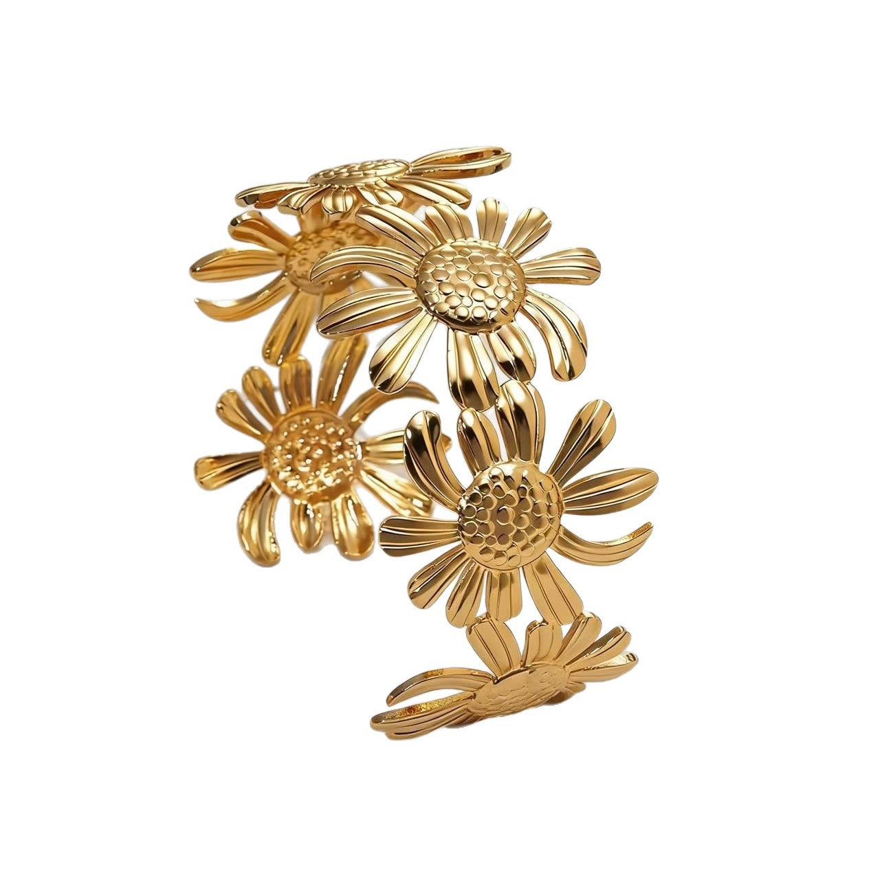 Women's & Men's Daisy Open-ended Stainless Steel Niche Design Bracelet