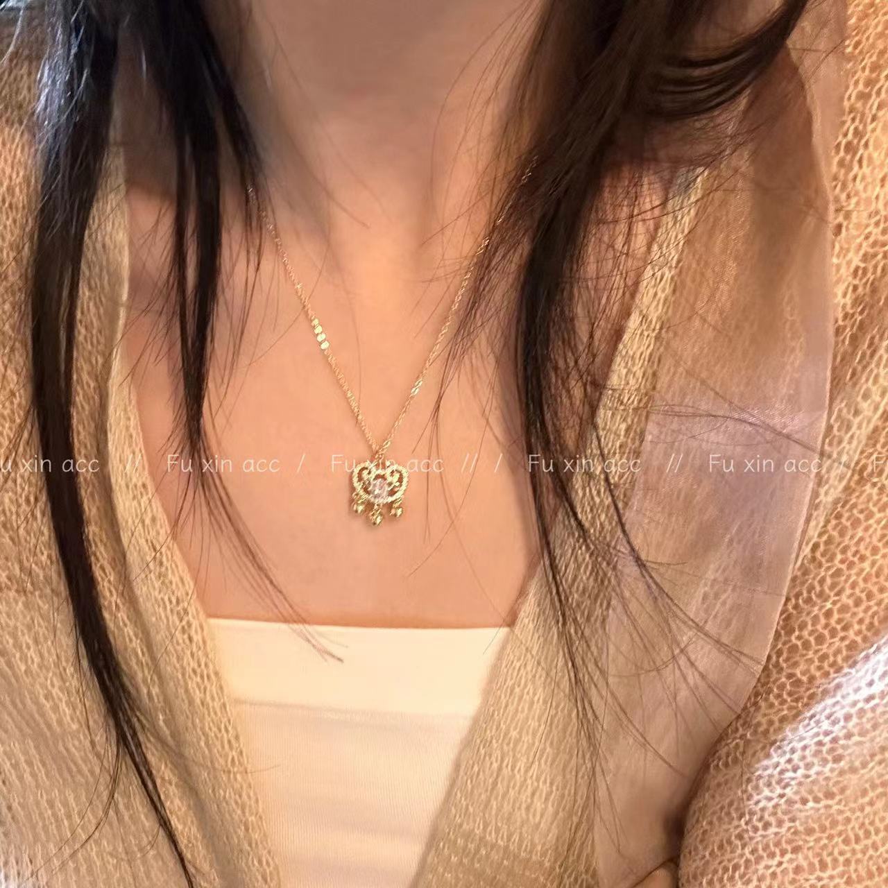 Women's Zircon Safety Lock Chinese Special Interest Light Luxury Necklaces