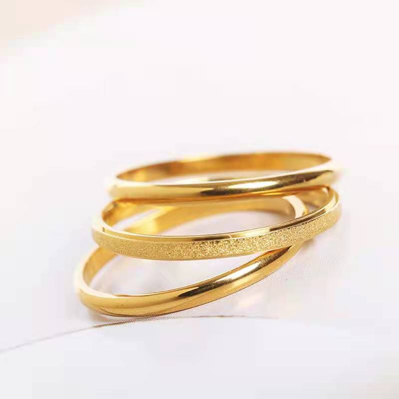 Cold Wind Frosted Stainless Steel Female Rings