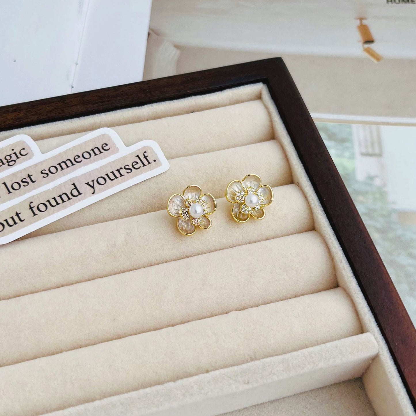 Sweet Cute Flowers Female Stylish Simple Earrings