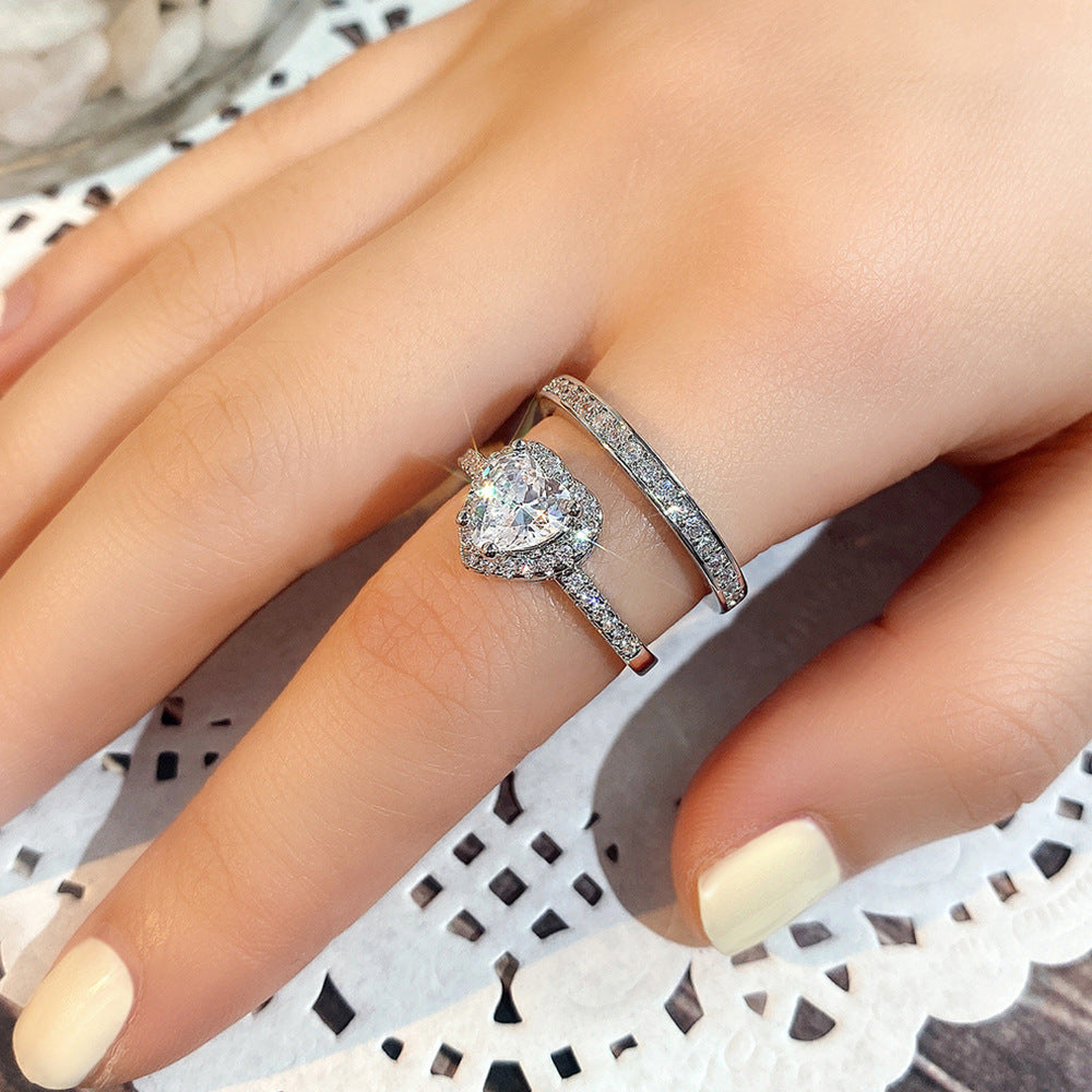 Women's Shi Popular Fashion Combination Set Loving Rings
