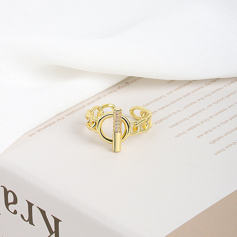 Women's Buckle Chain Light Luxury Index Finger Rings