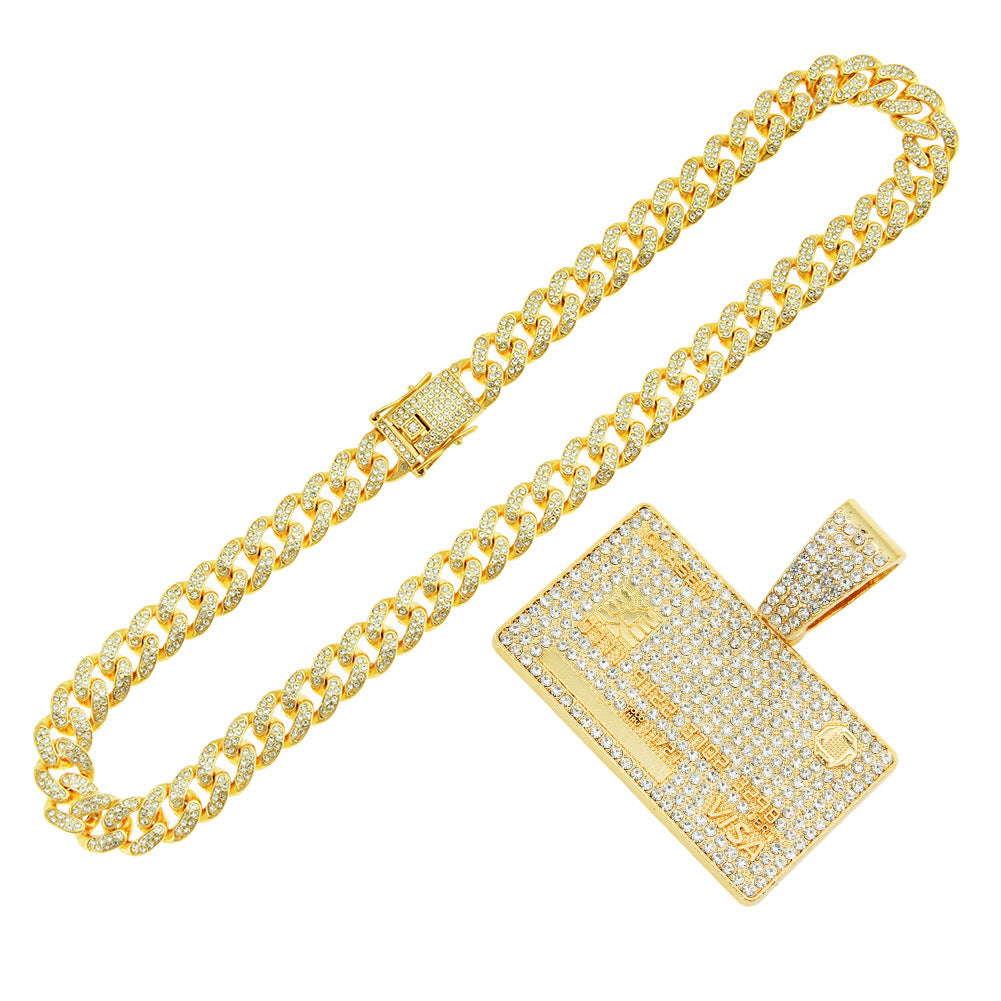 Men's Diamond Domineering Tag Pendant For Trendy Necklaces