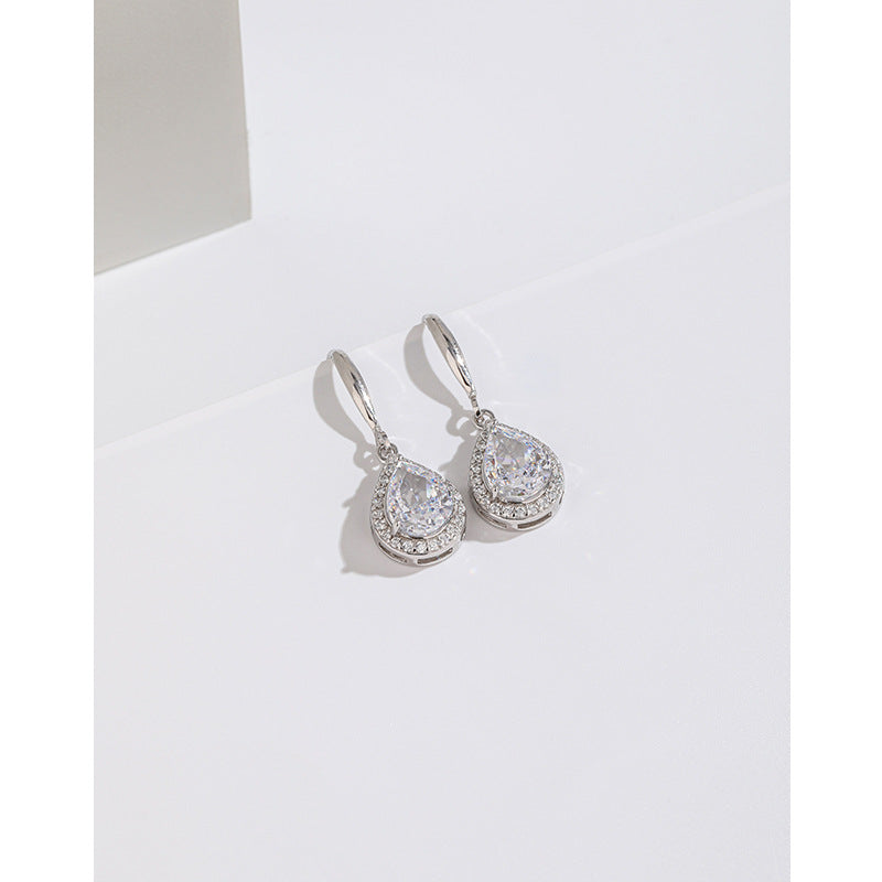 Women's Carbon Diamond Square For Niche Temperament Ice Earrings