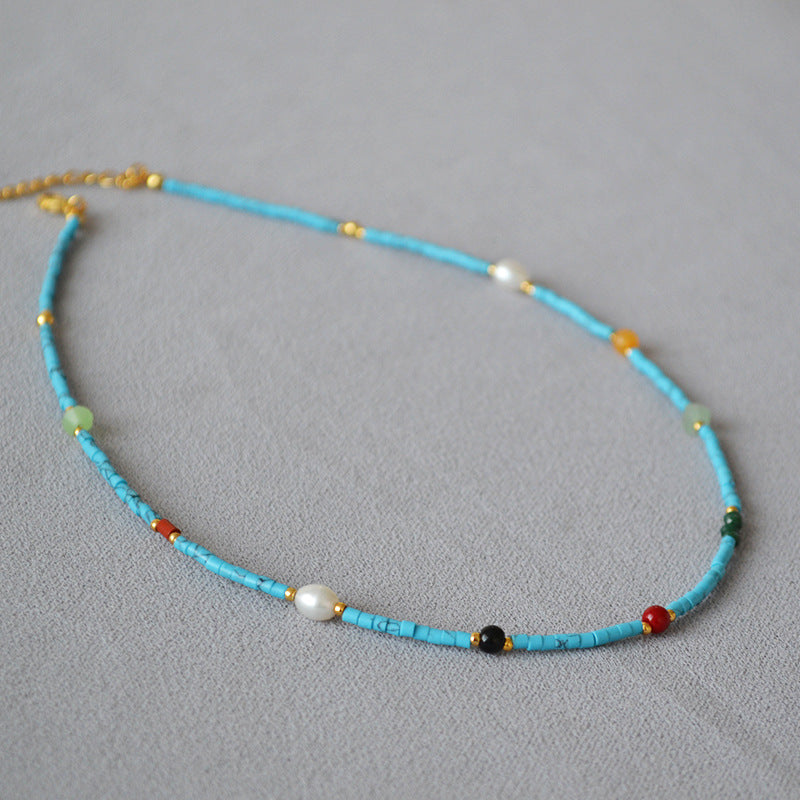 Colliers turquoise bleus de style palais occidental rétro