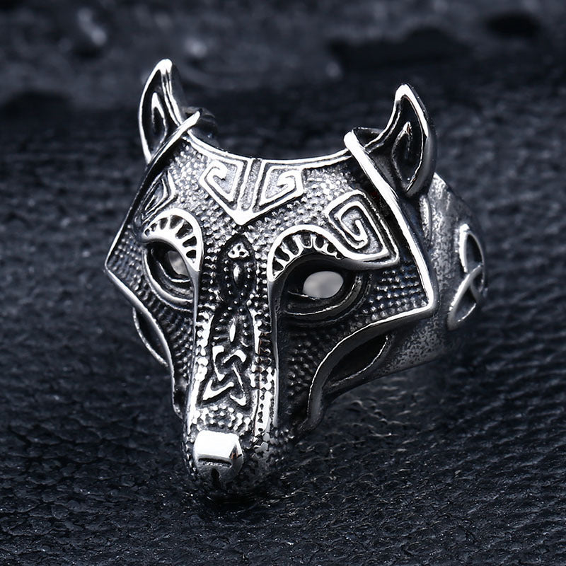 Men's Domineering Hipster Niello Jewelry Viking Obsidian Rings