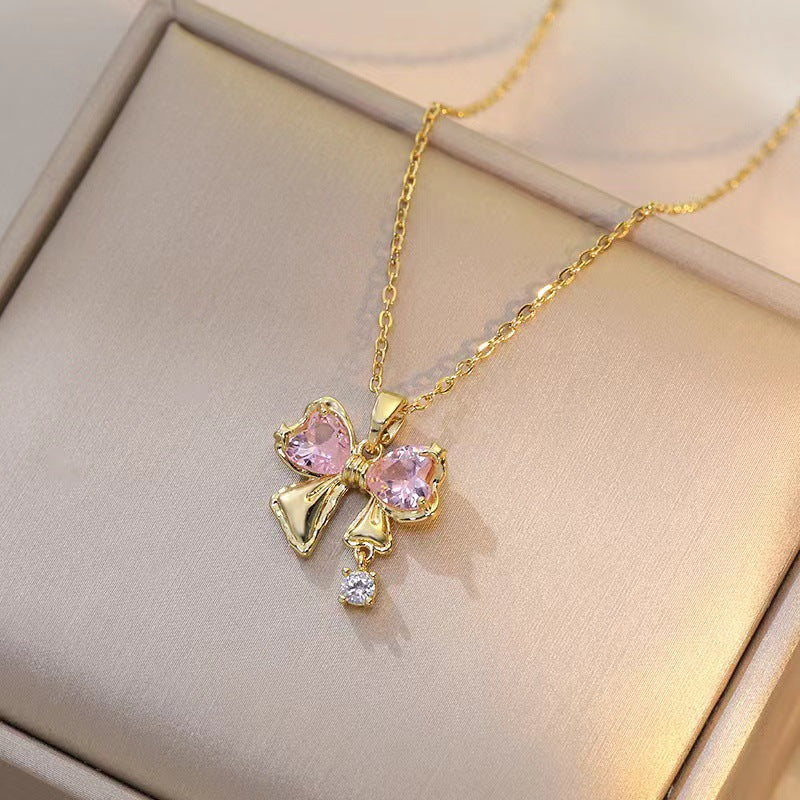 Colliers de diamants papillon de style coréen Fan