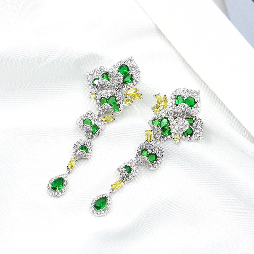 Damen modische Temperament Blütenblatt Blatt trendige Ohrhänger