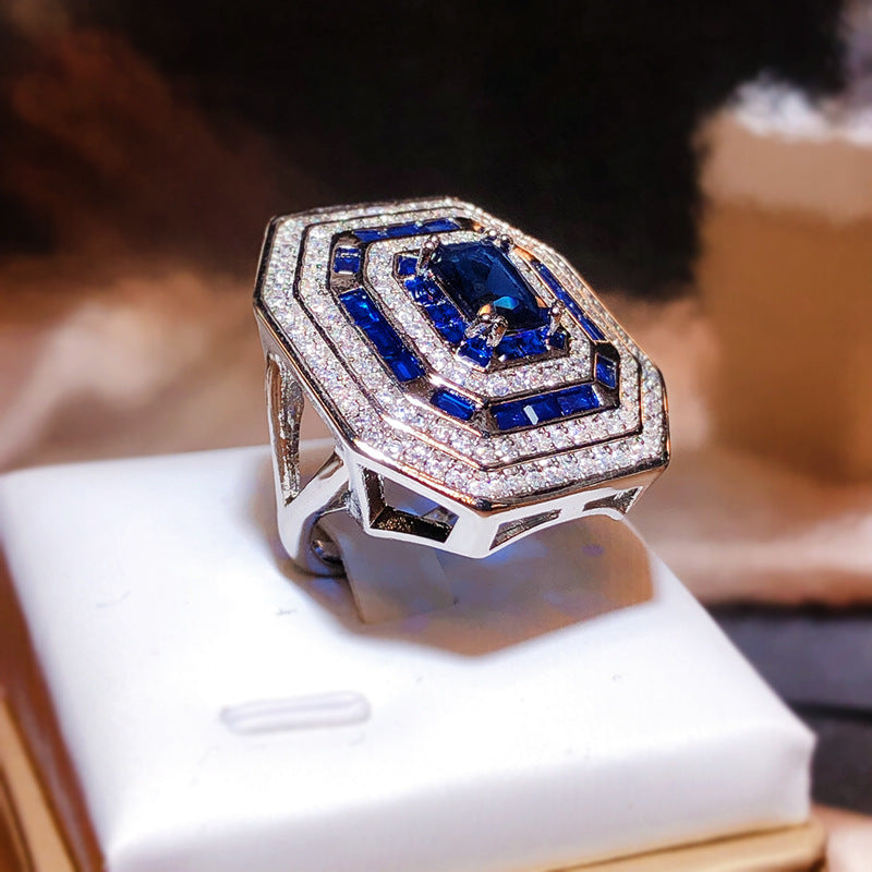 Damascus Sapphire Lady Magenta Gold-plated Wine Rings