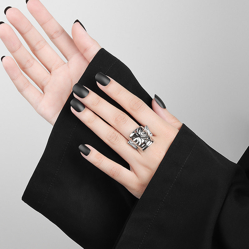 Women's & Men's Mask And Retro Cultural Creative Ethnic Style Power Personalized Rings