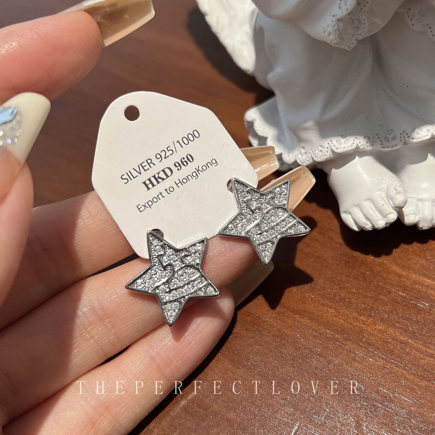 Zircon Five-pointed Star Saturn Line Elegant Earrings