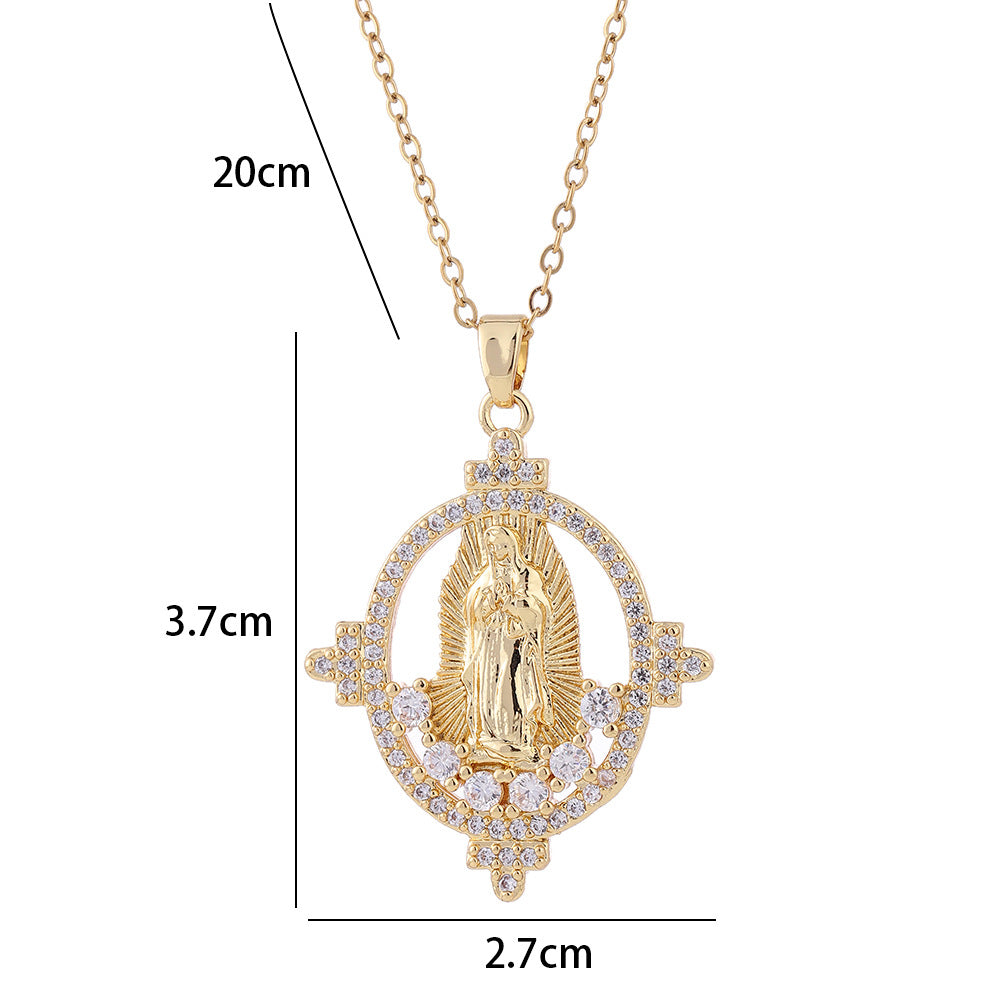 Ornament Vintage Virgin Mary Micro Pendant Necklaces