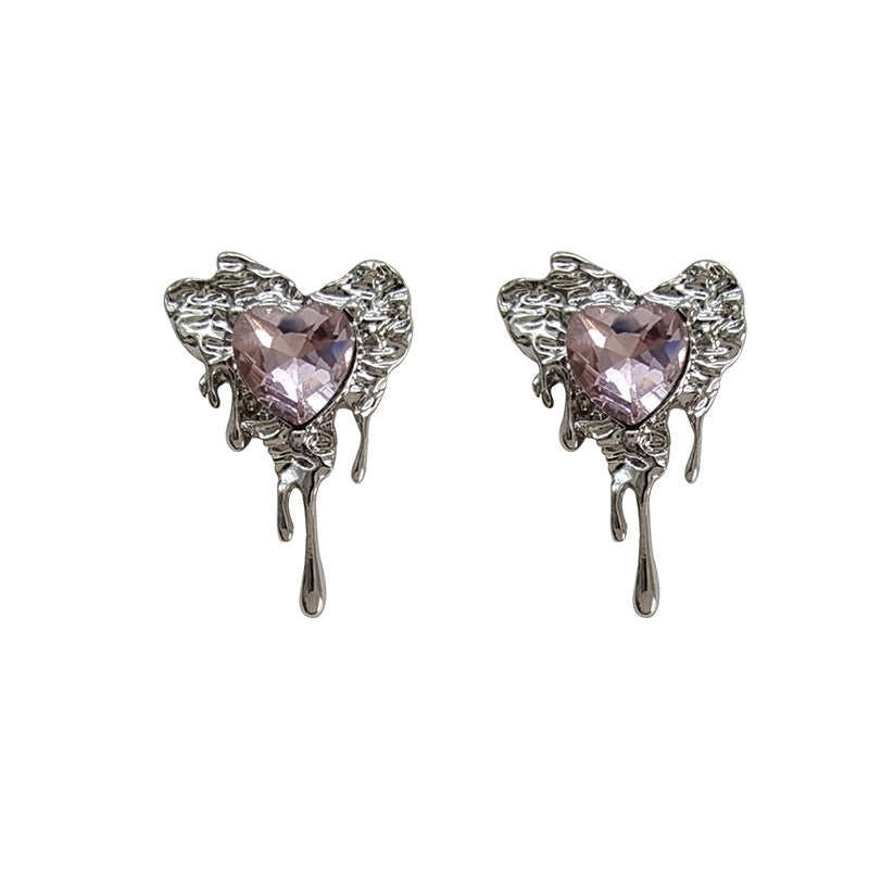 Damen-Ohrringe im Design Sier Needle Pink Love Style