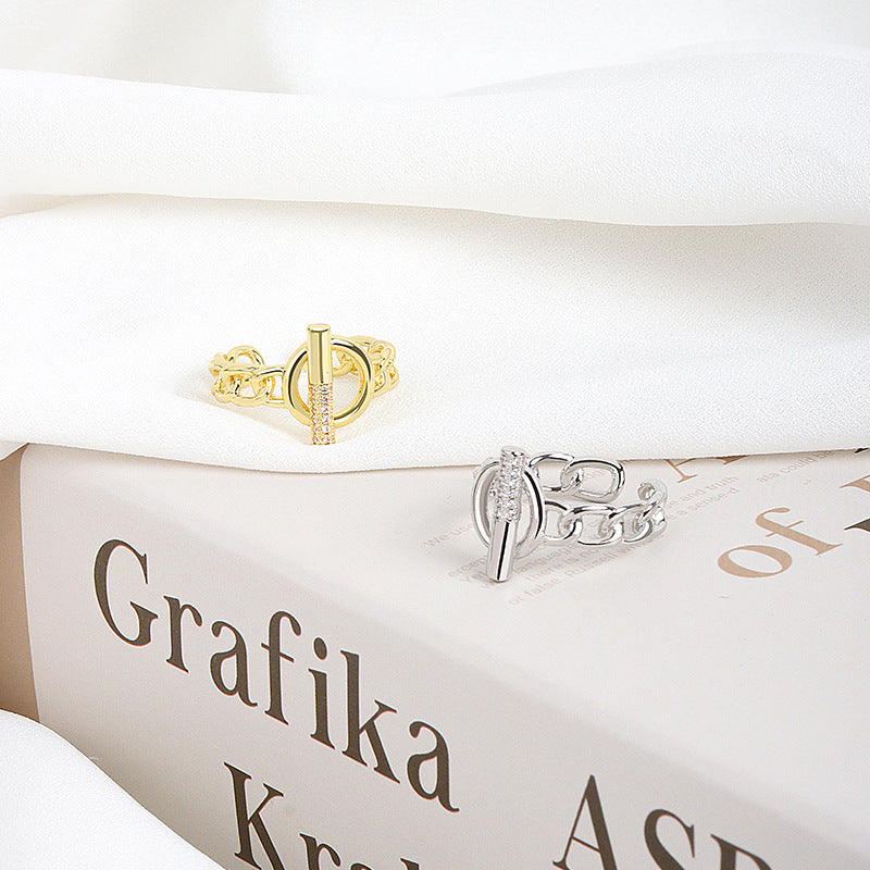 Women's Buckle Chain Light Luxury Index Finger Rings