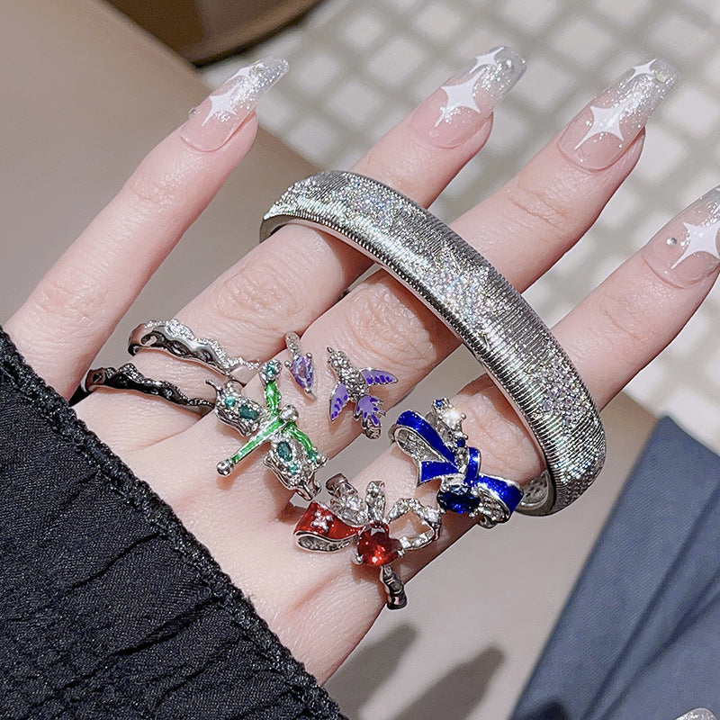 Women's Open Cold Wind Design French Style Rings