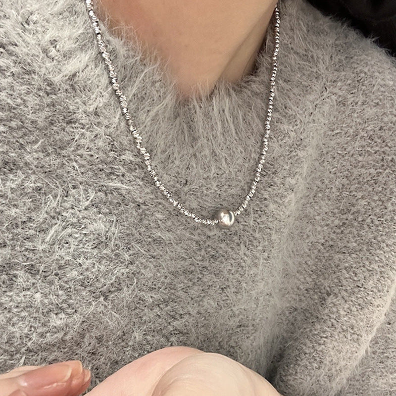 High-grade Irregular Beaded Metal Pearl Female Niche Necklaces