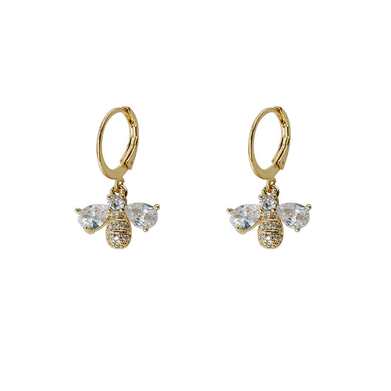 Women's Zircon Bee High-grade Plated Fashion Design Earrings
