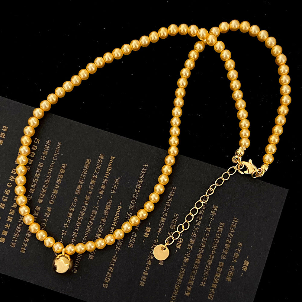 Women's & Men's Protection Glass Pearl Hip Hop Niche Crystal Necklaces