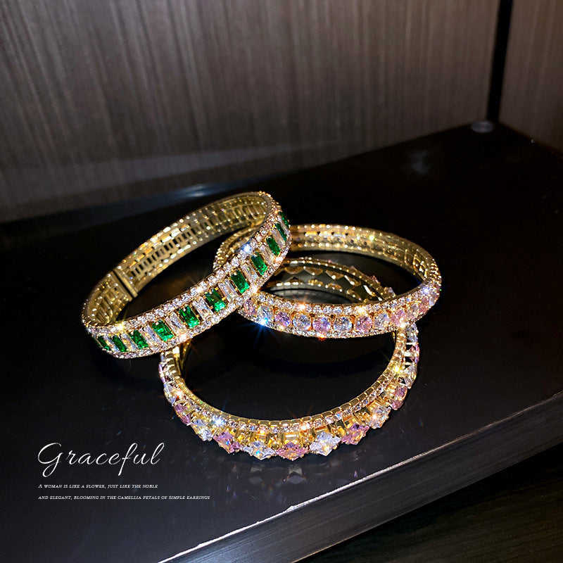 Women's Personality Full Diamond Spring Square Design Rings