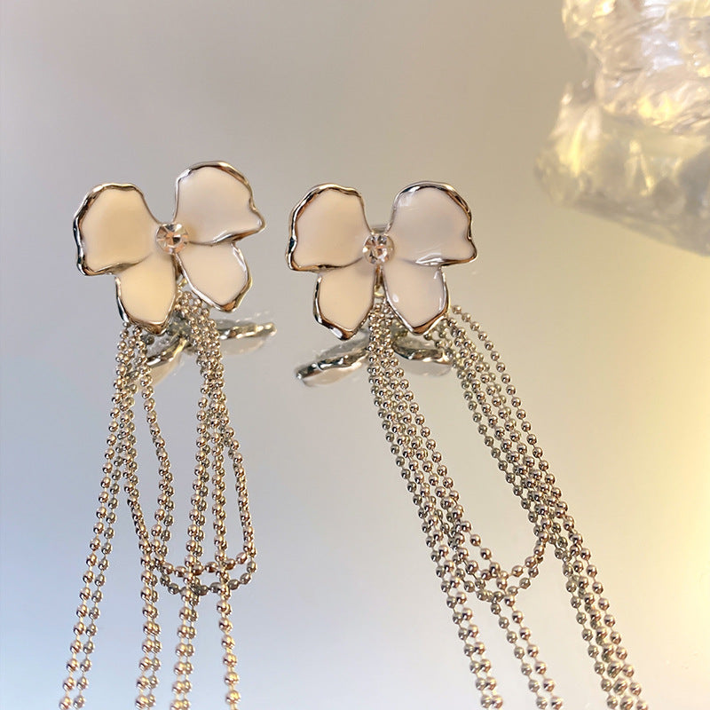 Luxury Style Long Tassel Butterfly Ear Clip Fashion Sweet Earrings