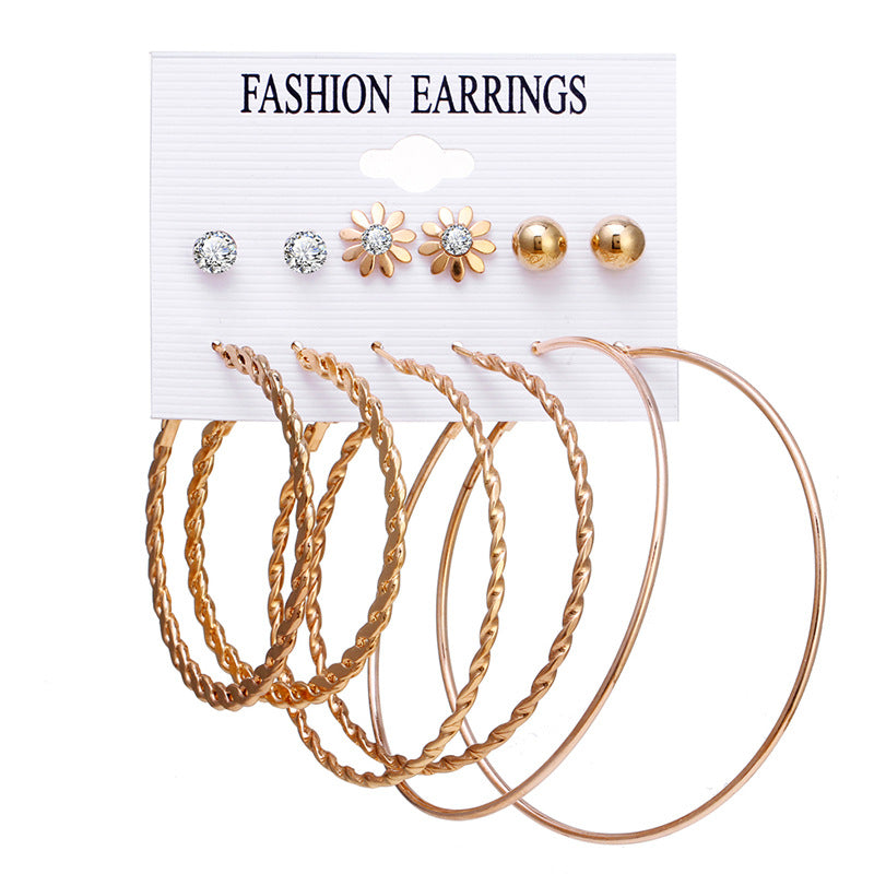 Storage Personality Big Circle Simple Set Earrings