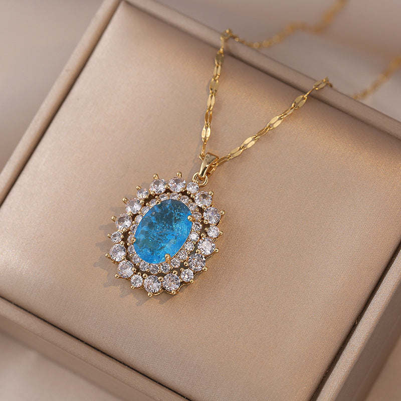 Women's High-grade Color Zircon Light Luxury Temperament Necklaces