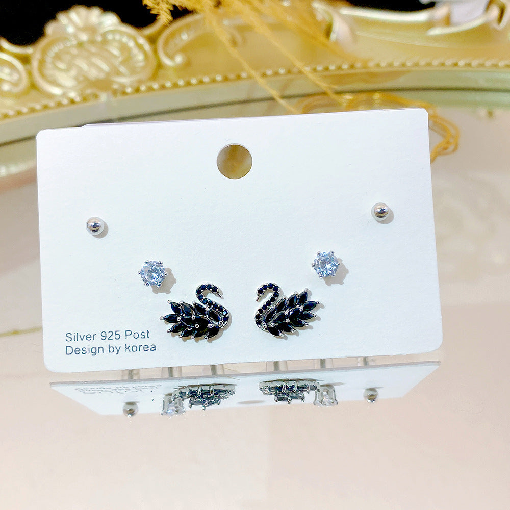 Damenmode-Set, kleine Ohrnadel-Ohrringe