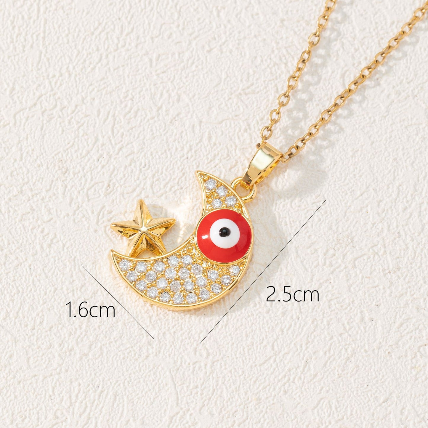 Style Fashion Dripping Zircon Eye Pendant Necklaces