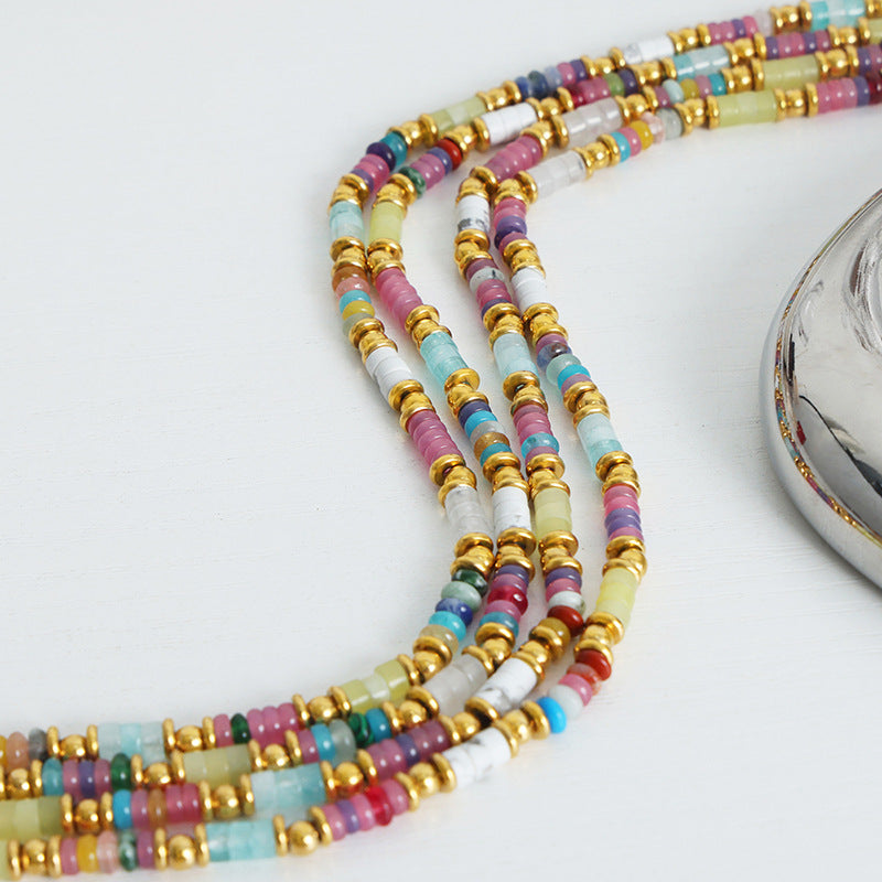 Personalized Niche Design Mixed Color Natural Stone Necklaces