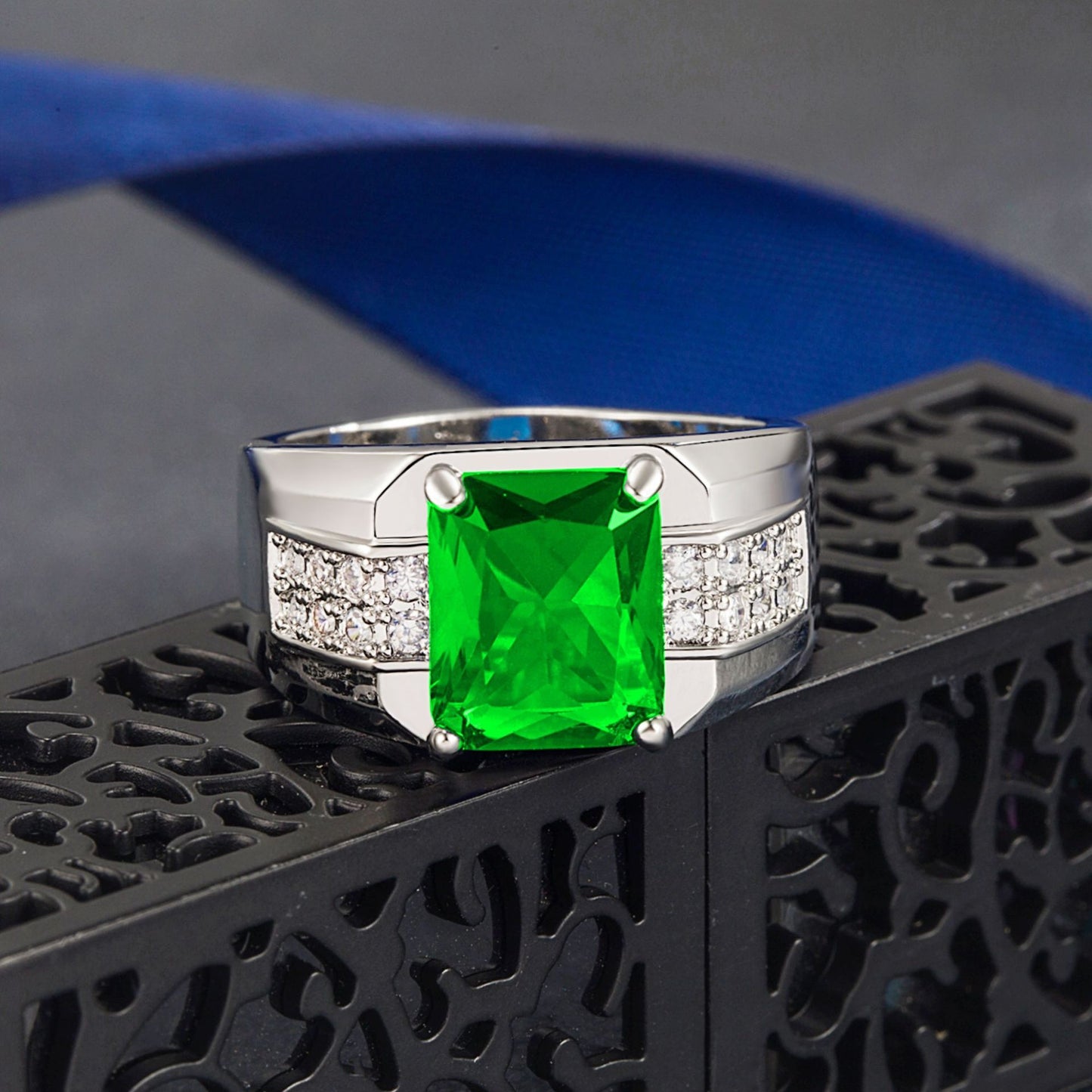 Men's Sapphire Zircon Trendy Fashionable Man Business Rings